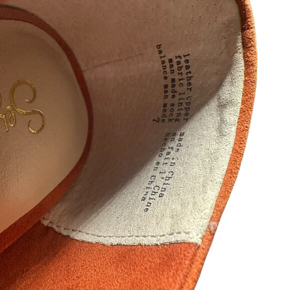 Seychelles Burnt Orange Suede Sparkle Block Heel Pumps Size 7 Leather Upper - Picture 14 of 14